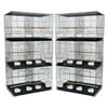 YML Lot of 6 Small Breeding Cages with Divider, Black
