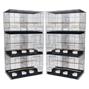 YML Lot of 6 Small Breeding Cages with Divider, Black