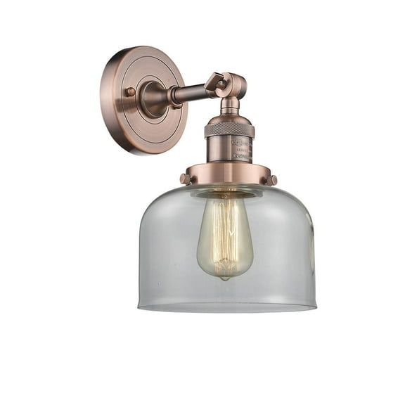 Innovations 1-LT Vintage LED Large Bell 8" Sconce - Antique Copper - 203-AC-G72-LED
