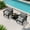 Black/Grey,2 Armchairs+1 Side Table+Cushion, variant on JUSTLET 5 Pieces HDPE Patio Furniture Set,Outdoor Patio Conversation Sets with Thick Cushion,3-Seater Couch,2 Armchair,1 Side Table,1 Coffee Table for Balcony,Backyard,Navy Frame with Khaki Cushion