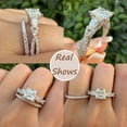 thumbnail image 3 of Newshe Jewellery 2 Carat Princess Moissanite Wedding Rings for Women Twisted Band VVS1 D Color Serling Silver Size 10, 3 of 12