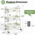 thumbnail image 4 of TINKLE WELL Multi-Purpose Rolling Utility Cart, 3-Shelf Duty Metal Organizer with Locking Wheels and Handle, Mobile Storage for Home Kitchen, Bathroom & Office, White, 4 of 6