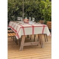 thumbnail image 3 of Outdoor Tablecloth with Umbrella Hole for Patio/Picnic/Party/Camping, Yellow Buffalo Plaid Waterproof Table Cloth Rectangle Table Cover Washable, Red Lines Grid Pattern Vintage (54"x 80"), 3 of 8