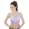 thumbnail image 1 of Sports Bras for Women Lace Front Cross Side Buckle and Removable Pad Tank Top Yoga Sports Bra, 1 of 5