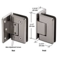 thumbnail image 2 of CRL P1N344BN Brushed Nickel Pinnacle Adjustable Wall Mount Offset Back Plate Hinge, 2 of 6