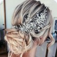 thumbnail image 3 of Enredadera de pelo de boda con patrón floral con diadema nupcial de perlas para mujeres y niñas, 3 of 4