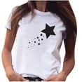 thumbnail image 1 of Pompotops Women Plus Size Light Star Print Shirt Short Sleeve T -Shirt Blouse Tops, 1 of 7