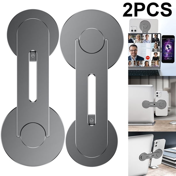 2Pcs Car Magnetic Laptop Screen Side Phone Holder for MacBook/iPhone 14 13 (Grey)