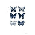 thumbnail image 2 of Charro, Mercedes Lopez 23x32 White Modern Wood Framed Museum Art Print Titled - Six Inky Butterflies Blue, 2 of 4