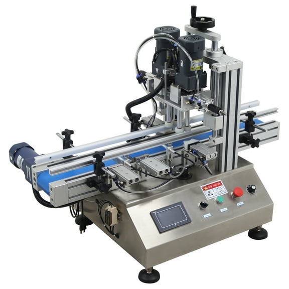 Automatic Desktop Conveyor Capping Machine Touch Screen Cap Screwing Machine