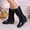 Black, variant on Women's Slip on Mid Calf Boots, Fall Winter Platform Wedge Slouch Casual Boots with Breathable Lining and Cushion Sole, Trendy Footwear for Daily Leisure