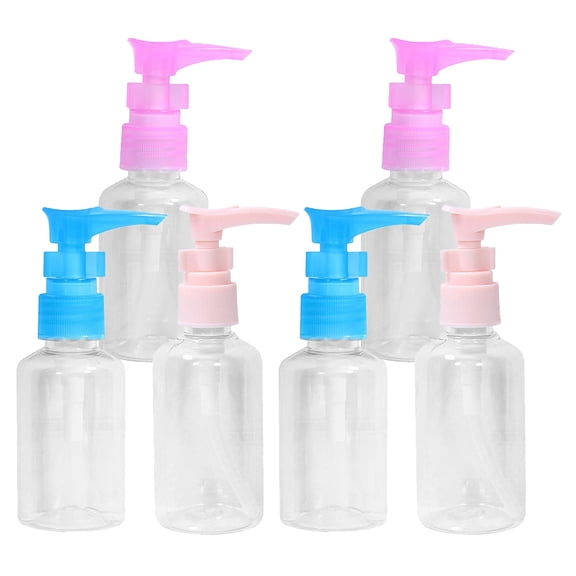 IBASETOY 6Pcs Travel Size Empty Pump Bottles for Shampoo Lotion Soap Leak Proof Plastic Dispenser