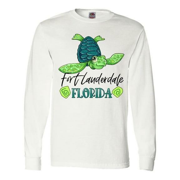 Inktastic Fort Lauderdale, Florida Happy Sea Turtle Long Sleeve T-Shirt