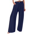 thumbnail image 3 of Gunia Wide Leg Pants Women Palazzo Casual Comfortable Relaxed Fit Summer Flowy Pants, 3 of 6