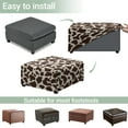 thumbnail image 5 of Xoenoiee Brown Cow Print Square Ottoman Covers Slipcover Stretch Folding Storage Ottoman Slipcovers with Elastic Bottom Removable Footstool Slipcover, L, 5 of 7