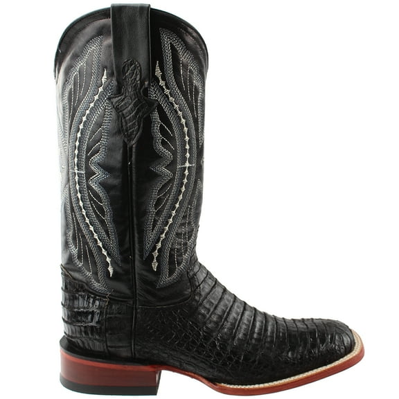 Ferrini Men's Caiman Belly Cowboy Boot Broad Square Toe Black 9 D(M) US