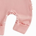 thumbnail image 4 of mgoYE Newborn Baby Girl Boy Fall Outfit Romper Football Golf Court Embroidery Long Sleeve Jumpsuit Bodysuit Cute Infant Clothes with Headband(Light Pink,0-3 Months), 4 of 6