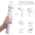 thumbnail image 7 of Casewin 10 Speeds Cordless Powerful Handheld Massager with Strong Vibrations, USB Rechargeable Handheld Personal Body Massager for Muscle Aches and Sports Recovery (White), 7 of 7