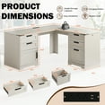 thumbnail image 5 of Magic Union L Shaped Executive Desk with Drawers, Home Office Desks with Charging Station, File Drawer, Lockable Adjustable Storage Cabinet, Large Corner Computer Table for Work And Study, 5 of 8