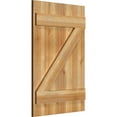 thumbnail image 2 of 21 1/2"W X 32"H Timbercraft Four 5 3/8" Boards Joined Board-N-Batten Shutters W/Z-Bar, Rough Sawn Western Red Cedar (Per Pair), 2 of 13