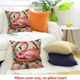 thumbnail image 4 of FCXZI Square Cushion Cover Flamingo Butterflies Party Decor for Home Sofa Couch Linen 100% - Set of 1 Pillow Covers 24x24in, 4 of 5