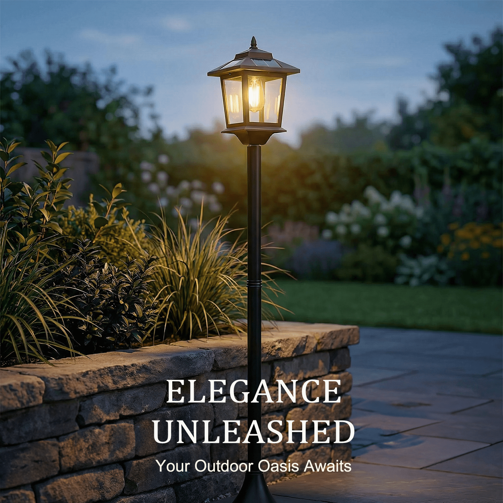 Pack 63in Solar Lamp Post Lights, Outdoor Post Lights, Christmas Decorations, Pole Lights Outdoor, Decorative Lamp for Garden, Patio, Lawn, Pathway, Driveway
