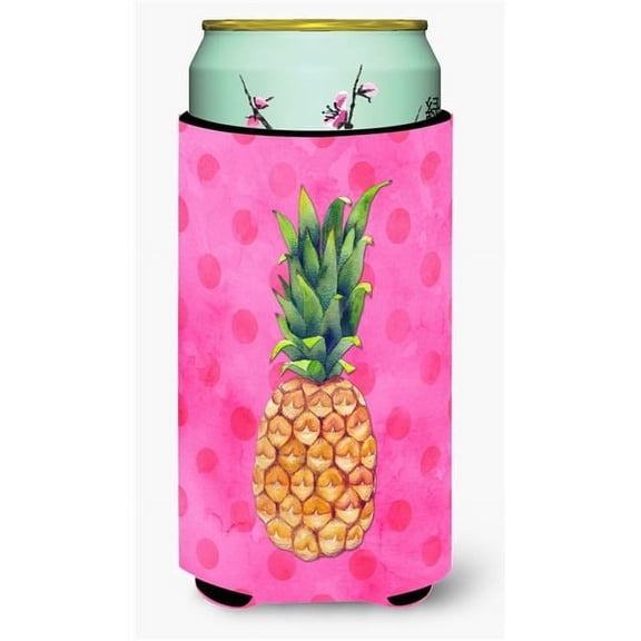 Pineapple Pink Polkadot Tall Boy Beverage Insulator Hugger