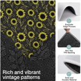 thumbnail image 3 of Black Sunflower Leaf Pattern Kitchen Rugs Sets Of 3,Kitchen Runner Rugs Non Skid Washable,Decorative Kitchen Floor Mats for Kitchen,Sink,Laundry,17"x30"+ 17"x47" + 17"x59", 3 of 6