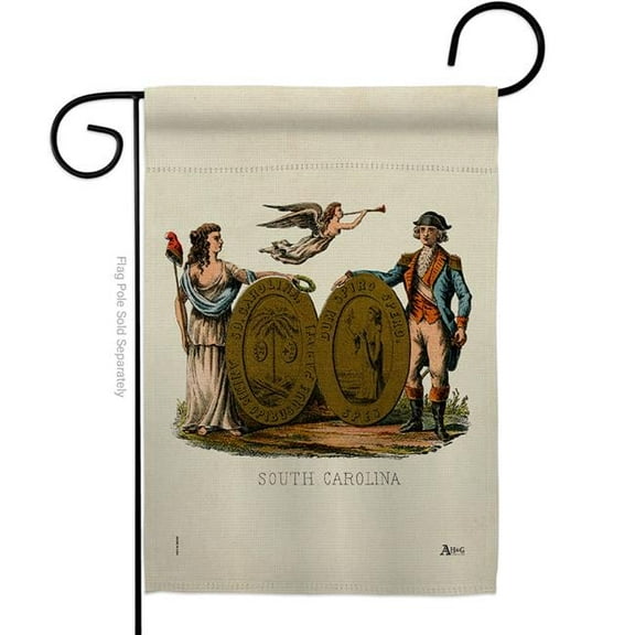 Americana Home & Garden G141246-BO 13 x 18.5 in. Coat of Arms South Carolina Garden Flag with Americana States Double-Sided Decorative Vertical House Banner Yard Gift