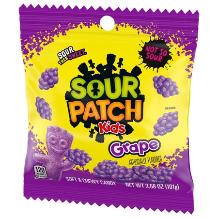 SOUR PATCH KIDS GRAPE SOFT & CHEWY CANDY, 3.58 OZ