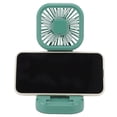 thumbnail image 3 of M Buder Portable Folding Fan 3 Level Wind Speed USB Powered Rechargeable Rotatable Handheld Desktop Small Fan Green, 6.3 inches / 16.0 cm Personal Cooling Device, 3 of 5