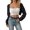 Black, variant on Trendfront Womens Solid Color Knit Shrug Long Sleeve Open Front Cropped Cardigan Lightweight Casual Layering Cover Up Outerwear