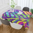 thumbnail image 2 of Yayeee Tablecloths 60" x 60" Rectangle Wrinkle Resistant Party Table Cover, Green Wavy Pattern, 2 of 8