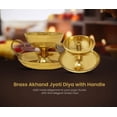 thumbnail image 3 of Brass Small Akhand Diya/Oil Lamp/Deep/Deepak With Unique Holder (Approx. 8.2 x 8.2 x 5.1 Cm, Set of 2) Akhand Diya, 3 of 4