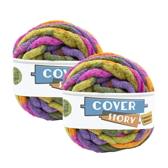 Lion Brand Yarn Cover Story Thick & Quick Forest Path Jumbo Polyester Yarn 2 Pack
