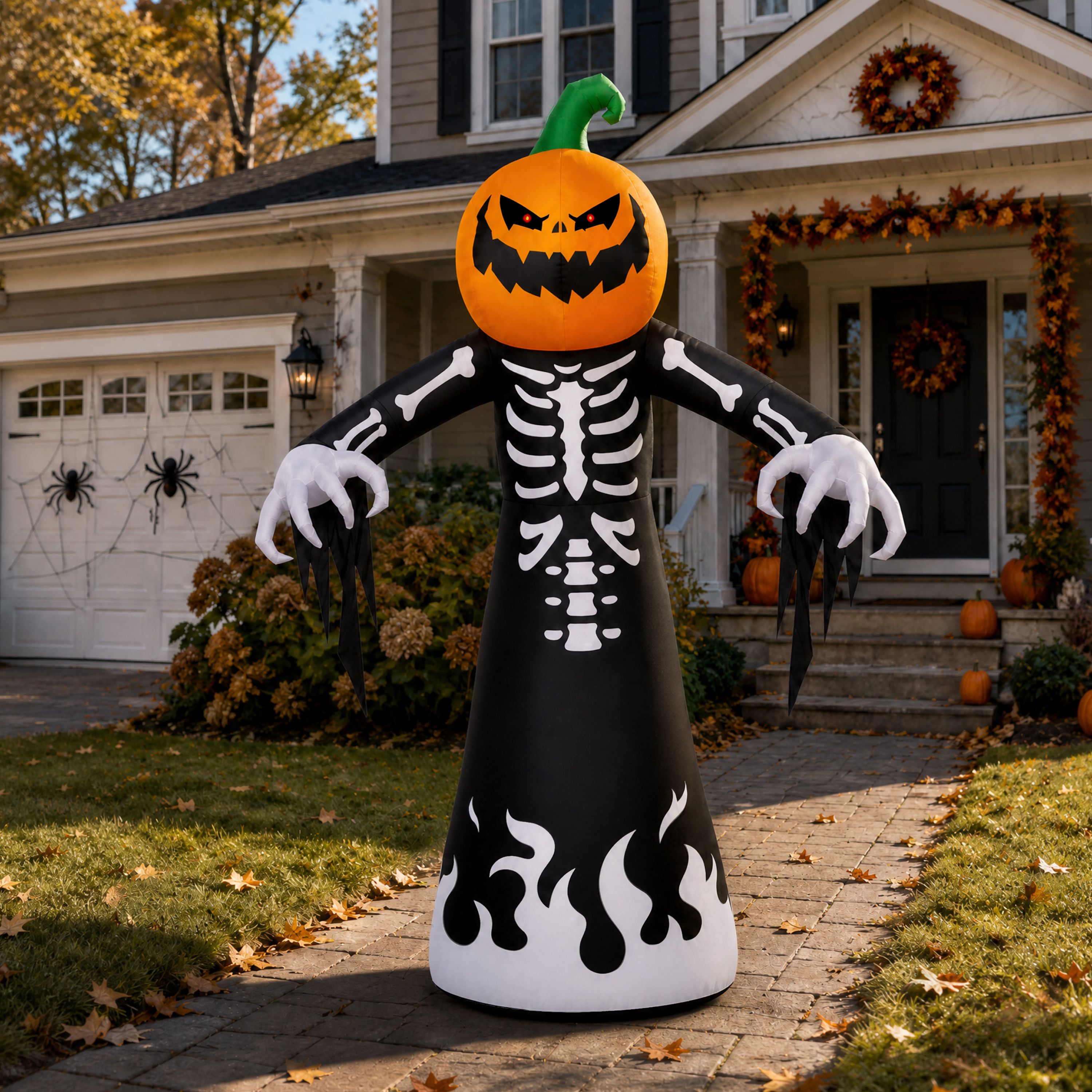 Joyfy 9 Ft Halloween Pumpkin Skeleton Inflatable Decoration photo 8