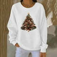 thumbnail image 2 of RXMEKW Chandail Molletonné Imprimé de Noël pour Femmes, Manches Longues Décontracté Col Rond, Coupe Ample, Noir, 2 of 4