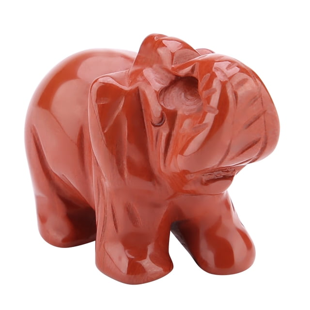 Estatuilla de cristal de elefante tallada en piedra natural de 1,5 pulgadas, artículo de decoración del hogar (#06)