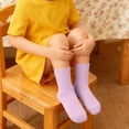 thumbnail image 6 of Boys Ankle Socks Children's Socks for Boys Girls Solid Color Medium Tube Socks Comfortable Loose Sports Ankle Socks Hiking Socks Girls Purple 5Y, 6 of 6