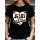 thumbnail image 1 of "Jesus is my Valentine" Black T-Shirt, Knit Fabric, Geometric Heart & Elegant Script with Metallic Accents, Fashionable All-Season Short Sleeve Tee, Christmas Gift for Family, 1 of 6