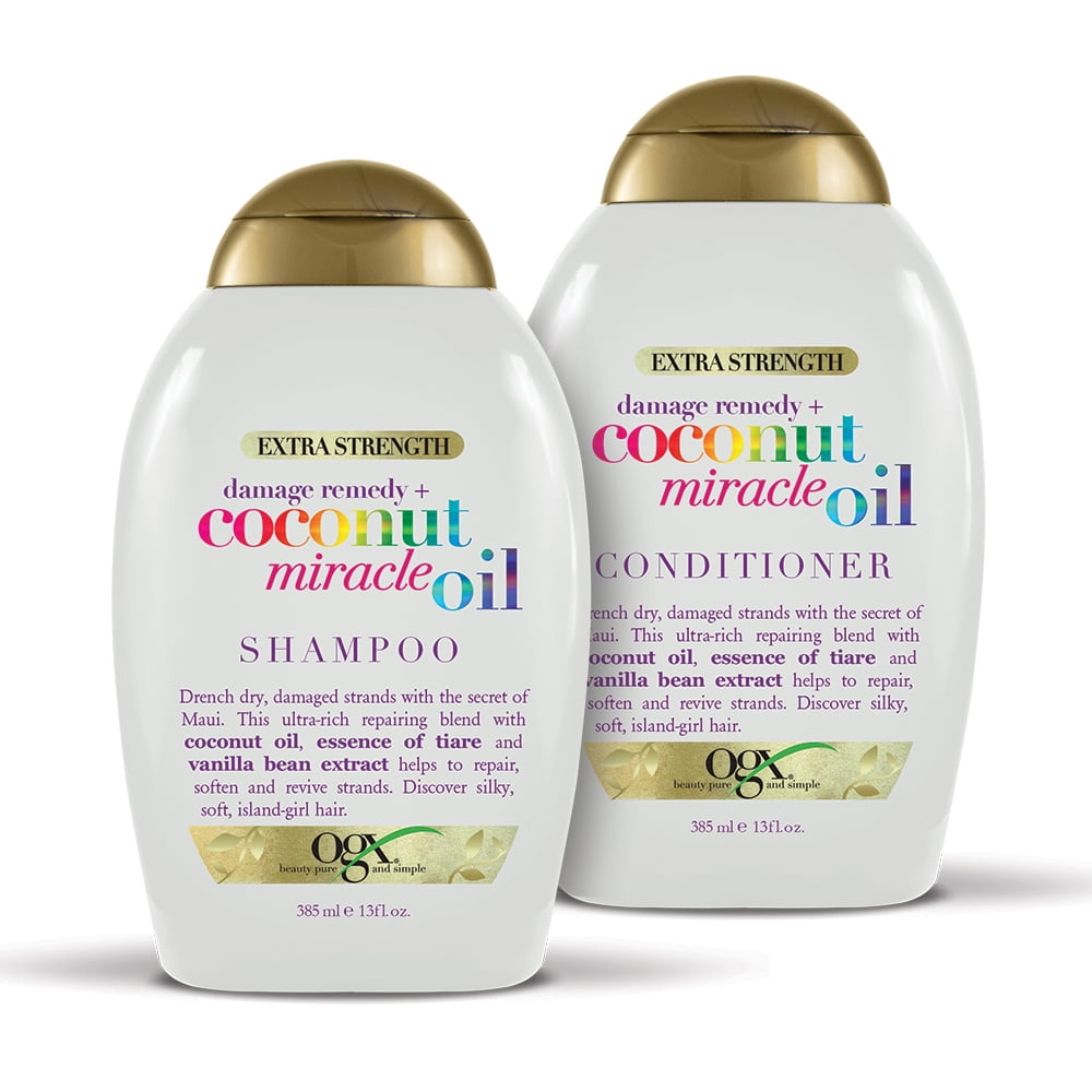 Imponerende Håndbog salt OGX Damage Remedy + Coconut Miracle Oil Shampoo & Conditioner Set 13oz, 2  Ct - Walmart.com