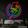 thumbnail image 2 of Craftnamesign Lightning Bolt Neon Sign for Bedroom Bar Club Happy Pride Wall Decor, 2 of 5