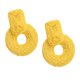 thumbnail image 4 of Pendientes colgantes de ratán tejido con aro, accesorios bohemios, trenza personalizada hecha a mano Amarillo, 4 of 6