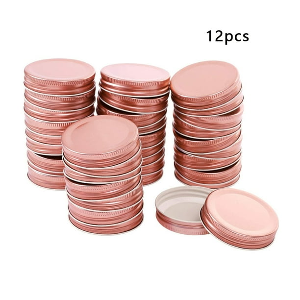 Moyic 24 Uds. Tapas de tarro de conservas de boca ancha de 70mm tapas de almacenamiento de sellado tapas de repuesto Cocina y Comedor rosa dorado Moyic HA000145-03B