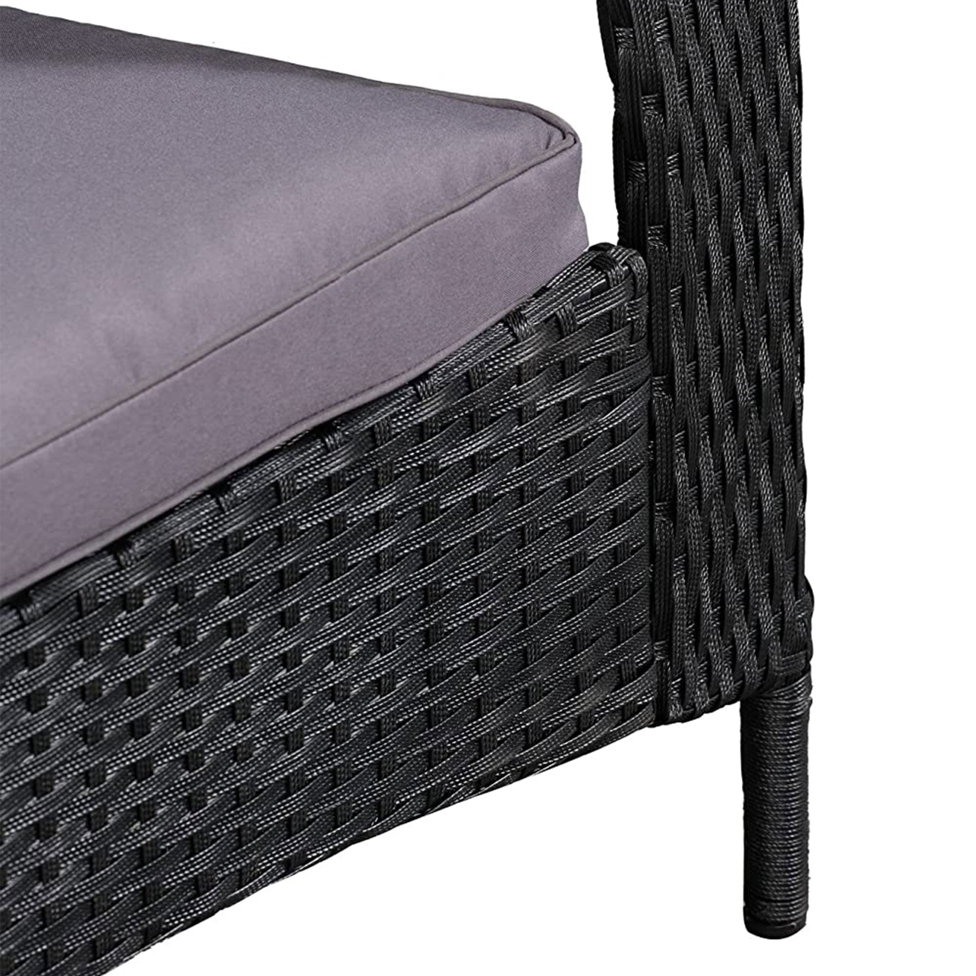Patioflare Muskoka Outdoor Handwoven Wicker Chair with Dark Gray