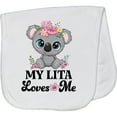 thumbnail image 2 of Inktastic My Lita Loves Me Koala Grandchild Baby Burp Cloth, 2 of 3