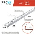 thumbnail image 3 of M-D Building Products 31382 1/2 in. x 96 in. Bright Clear Aluminum Tile Edge, 3 of 7