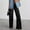 Black, variant on Patlollav Womens New Fashionable High Waistband Pocket Comfortable Straight Leg Wide Leg Mop Jeans