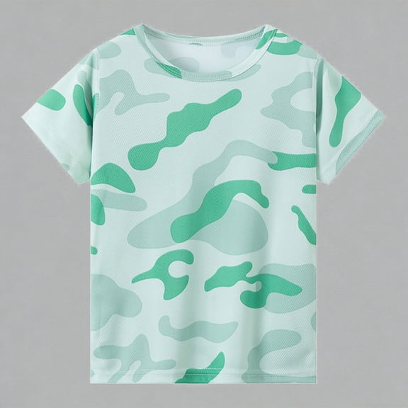 Krdevn Kids Short Sleeve T-Shirts Casual Crewneck Breathable Summer Tees for Boys Girls,9-10 Years