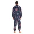 thumbnail image 4 of FORMRS Onesies Pajama for Adults Unisex Hoodie Winter Jumpsuit One Piece Sleepwear, Sizes S-2XL, Red and Blue Fireworks Pattern, 4 of 7
